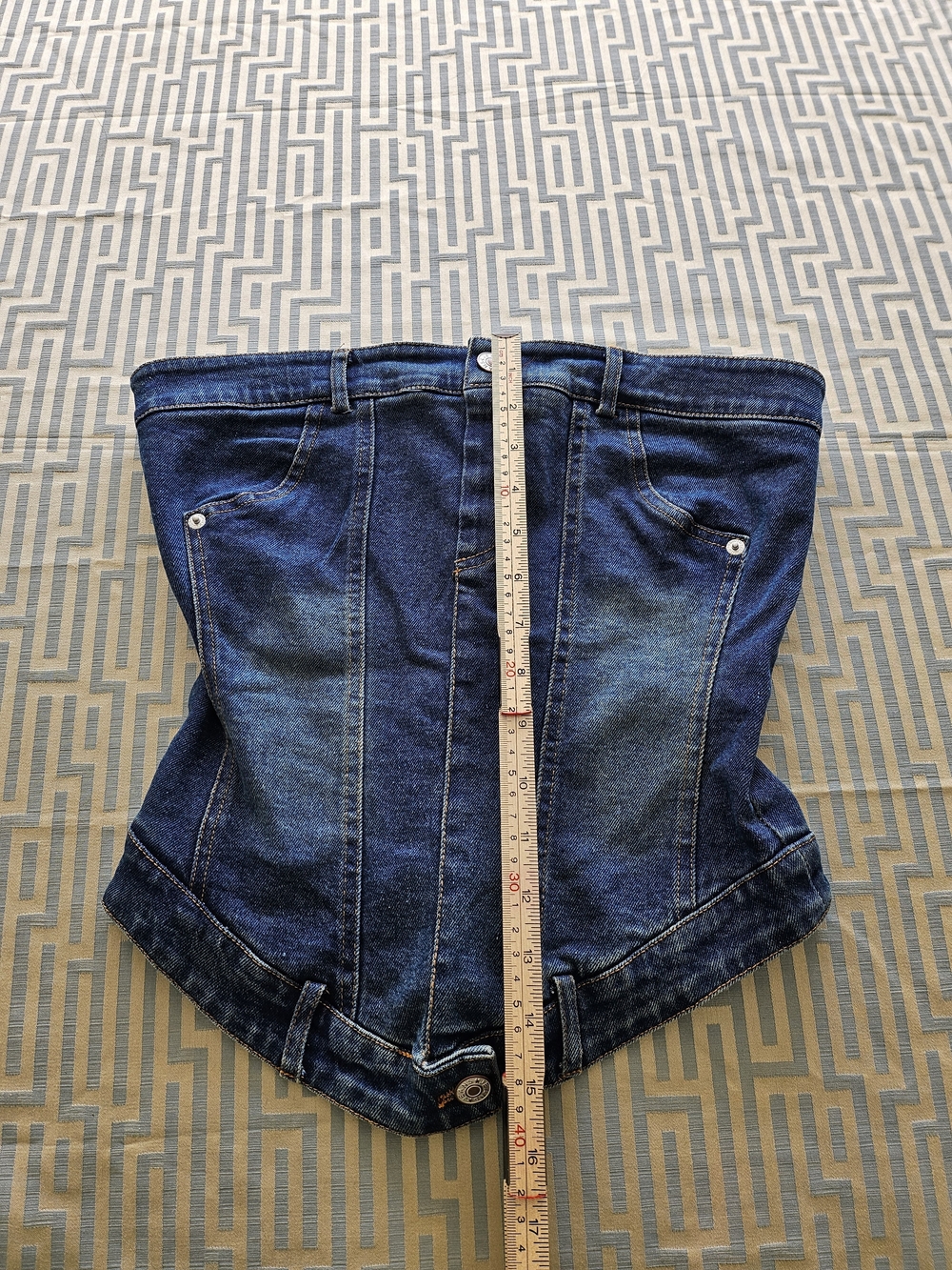 Commense Dark Blue Denim Corset Top - Picture 3 of 5